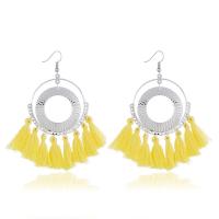 Zinc Alloy Tassel Earring, with Cotton, for woman 