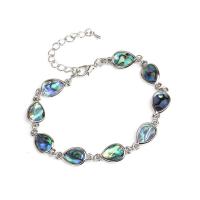 Brass Bracelet, with Abalone Shell, with 5cm extender chain, plated & for woman, nickel, lead & cadmium free Approx 7.5 Inch 