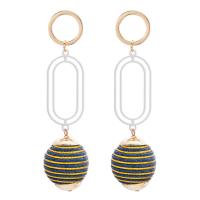 Zinc Alloy Drop Earring, with Cotton Thread, plated, for woman 76mm 