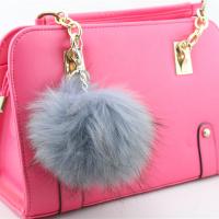 Zinc Alloy Key Chain, with Raccoon Fur, gold color plated 150mm 