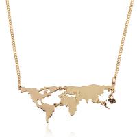 Zinc Alloy Necklace, with 1.97Inch extender chain, Map, plated, Unisex & twist oval chain Approx 17.72 Inch 