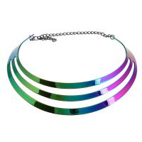 Iron Collar Necklace, with 5.12Inch extender chain, plated, for woman, 30mm, Inner Approx 82mm 