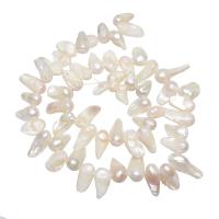 Perles nacres baroques de culture d'eau douce , perle d'eau douce cultivée, pepite, naturel, blanc, 10-28mm Environ 0.8mm Environ 15.5 pouce, Vendu par brin