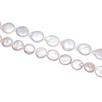Coin Cultured Freshwater Pearl Beads, Flat Round, natural 11-12mm Approx 0.8mm Approx 15 Inch 