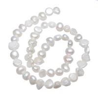 Perles nacres baroques de culture d'eau douce , perle d'eau douce cultivée, pepite, naturel, blanc, 8-9mm Environ 0.8mm Environ 14.5 pouce, Vendu par brin