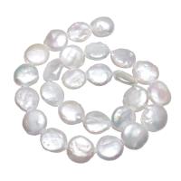 Coin Cultured Freshwater Pearl Beads, Flat Round, natural, white, 12-13mm Approx 0.8mm Approx 15 Inch 