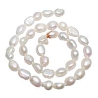 Perles nacres baroques de culture d'eau douce , perle d'eau douce cultivée, pepite, naturel, blanc, 8-9mm Environ 0.8mm Environ 14.5 pouce, Vendu par brin
