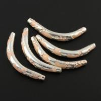 Zinc Alloy Curved Tube Beads, silver color plated, enamel Approx 0.5mm 