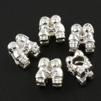 Zinc Alloy European Beads, Cartoon, silver color plated, without troll Approx 5mm 