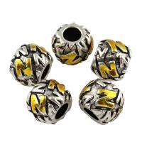 Enamel Zinc Alloy Beads, Drum, antique silver color plated Approx 2.5mm 