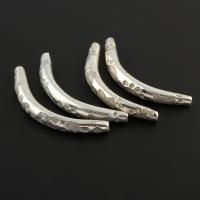 Zinc Alloy Curved Tube Beads, silver color plated, enamel Approx 0.5mm 