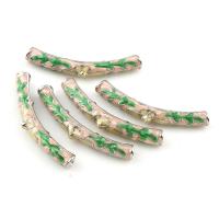 Zinc Alloy Curved Tube Beads, platinum color plated, enamel Approx 1mm 