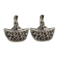 Zinc Alloy Rhinestone Pendants, Ingot, antique silver color plated, with rhinestone Approx 