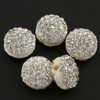 Zinc Alloy Beads, with Clay Pave, Flat Round, with rhinestone Approx 3mm 