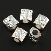 Zinc Alloy Jewelry Beads, Rectangle, silver color plated Approx 3mm 