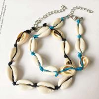 Shell Bracelet, with Nylon Cord & Zinc Alloy, with 2Inch extender chain, Conch, silver color plated, Unisex Approx 8.8 Inch 