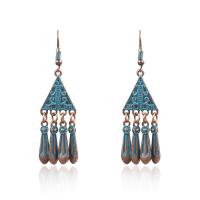 Zinc Alloy Tassel Earring, antique copper color plated, for woman 