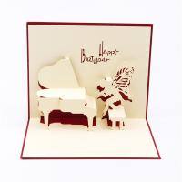 Paper 3D Greeting Card, Piano, handmade, with envelope & 3D effect 
