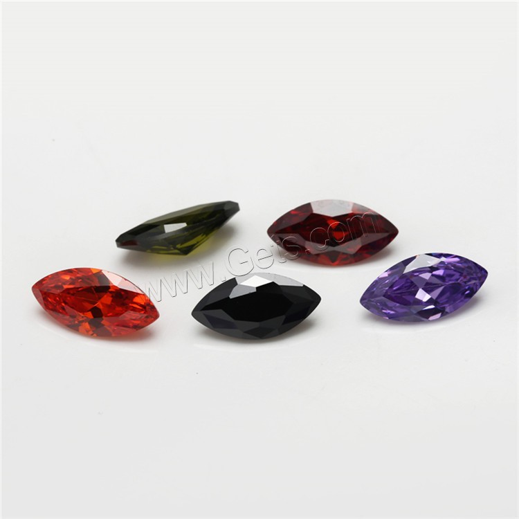 Cubic Zirconia Cabochons, Horse Eye, different size for choice & rivoli back, mixed colors, Sold By PC