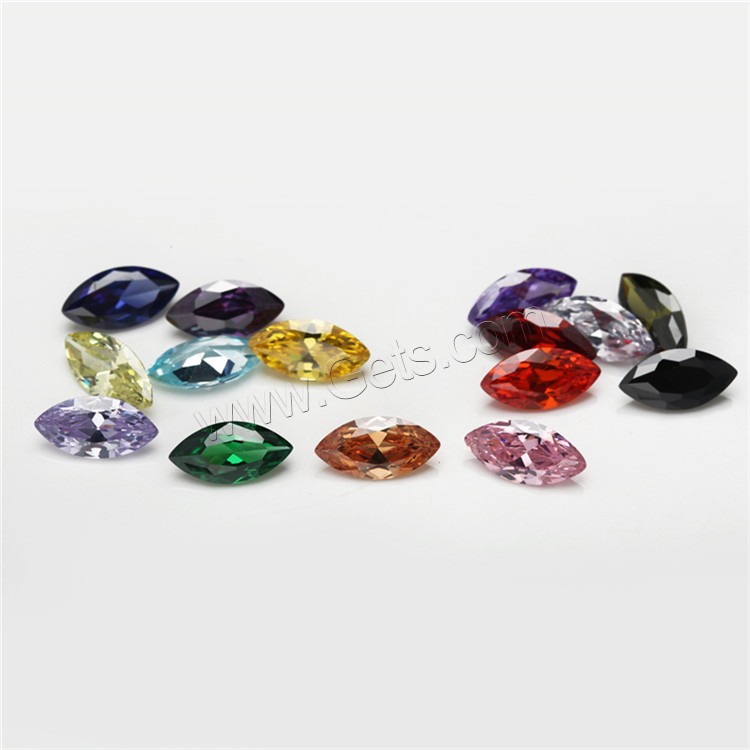 Cubic Zirconia Cabochons, Horse Eye, different size for choice & rivoli back, mixed colors, Sold By PC