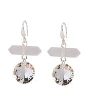 Zinc Alloy Drop Earring, with Crystal & Acrylic, silver color plated, for woman 