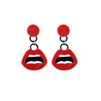 Acrylic Drop Earring, Lip & for woman, red 