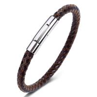 PU Leather Bracelet, with Stainless Steel & for woman 