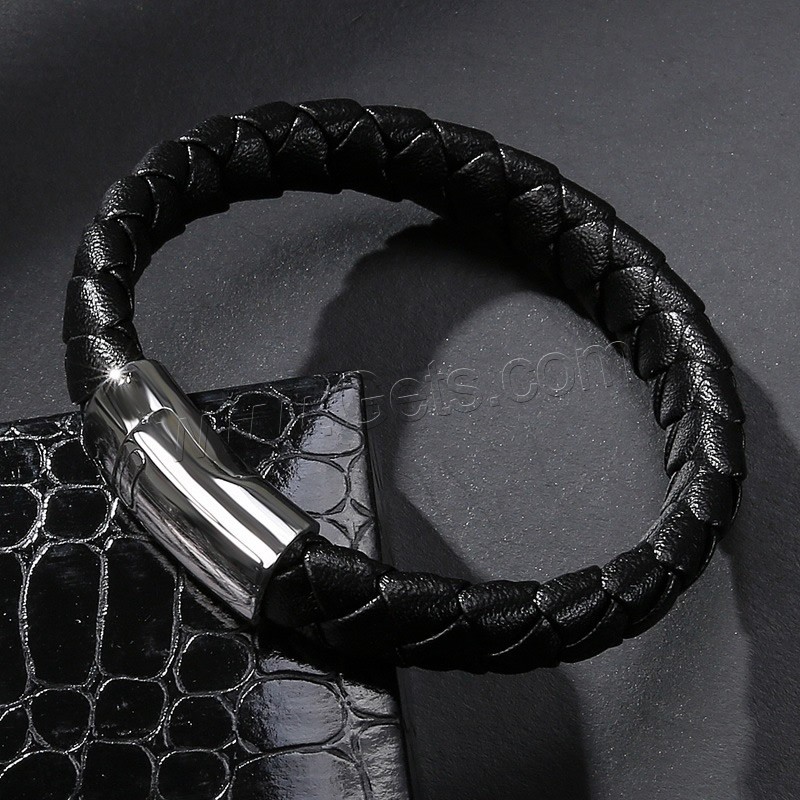 PU Leather Bracelet, with Stainless Steel, different size for choice & for man, more colors for choice, Sold By Strand