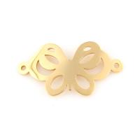 Zinc Alloy Charm Connector, Butterfly, gold color plated, 1/1 loop, lead & cadmium free Approx 1mm 