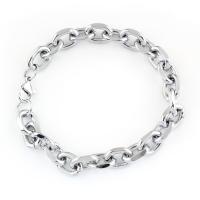 Bracelets En alliage de zinc, Placage de couleur platine, chaîne ovale, sans plomb et cadmium Environ 8.3 pouce, Vendu par brin