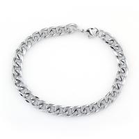 Fashion Zinc Alloy Bracelets, platinum color plated, curb chain, lead & cadmium free Approx 8.8 Inch 