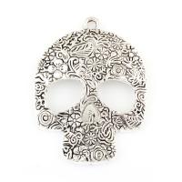 Zinc Alloy Skull Pendants, antique silver color plated, lead & cadmium free Approx 4mm 