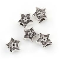 alliage de zinc Perles European Cadre, étoile, Plaqué de couleur d'argent, sans filetage Environ 5mm Vendu par sac