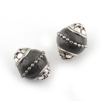 Indonesia Beads, with Zinc Alloy, Olive, antique silver color plated Approx 1mm 