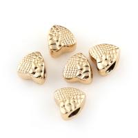 Zinc Alloy European Beads, Flat Heart, gold color plated, without troll Approx 5mm 