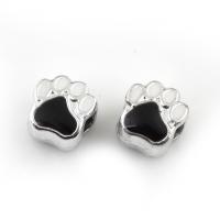 Enamel Zinc Alloy European Beads, Claw, platinum color plated, without troll Approx 5mm 