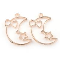 Zinc Alloy Jewelry Pendants, Moon and Star, rose gold color plated Approx 1.5mm 