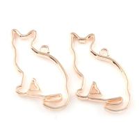 Zinc Alloy Animal Pendants, Cat, rose gold color plated Approx 1.5mm 
