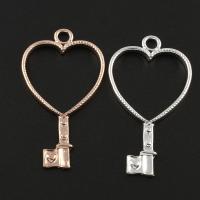 Zinc Alloy Key Pendants, heart and key, plated Approx 2mm 