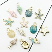 Zinc Alloy Enamel Pendants, gold color plated, mixed pattern   Approx 2-3mm 