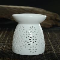 Porcelain Incense Burner, hollow, white 