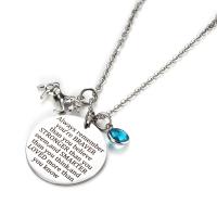 Cubic Zirconia Stainless Steel Necklace, with 5cm extender chain, Fine Polishing & oval chain & with letter pattern & for woman & with cubic zirconia, original color, 25mm Approx 17.8 Inch 