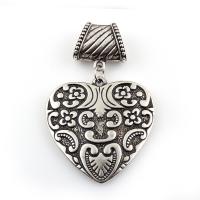 Zinc Alloy Heart Pendants, Flat Heart, antique silver color plated Approx 2mm 