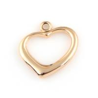 Zinc Alloy Heart Pendants, gold color plated Approx 1.5mm 
