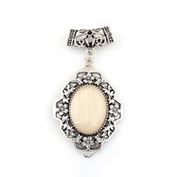 Resin Zinc Alloy Pendants, with Resin, antique silver color plated Approx 7mm 