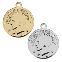 Brass Jewelry Pendants, Flat Round, plated Approx 2mm 