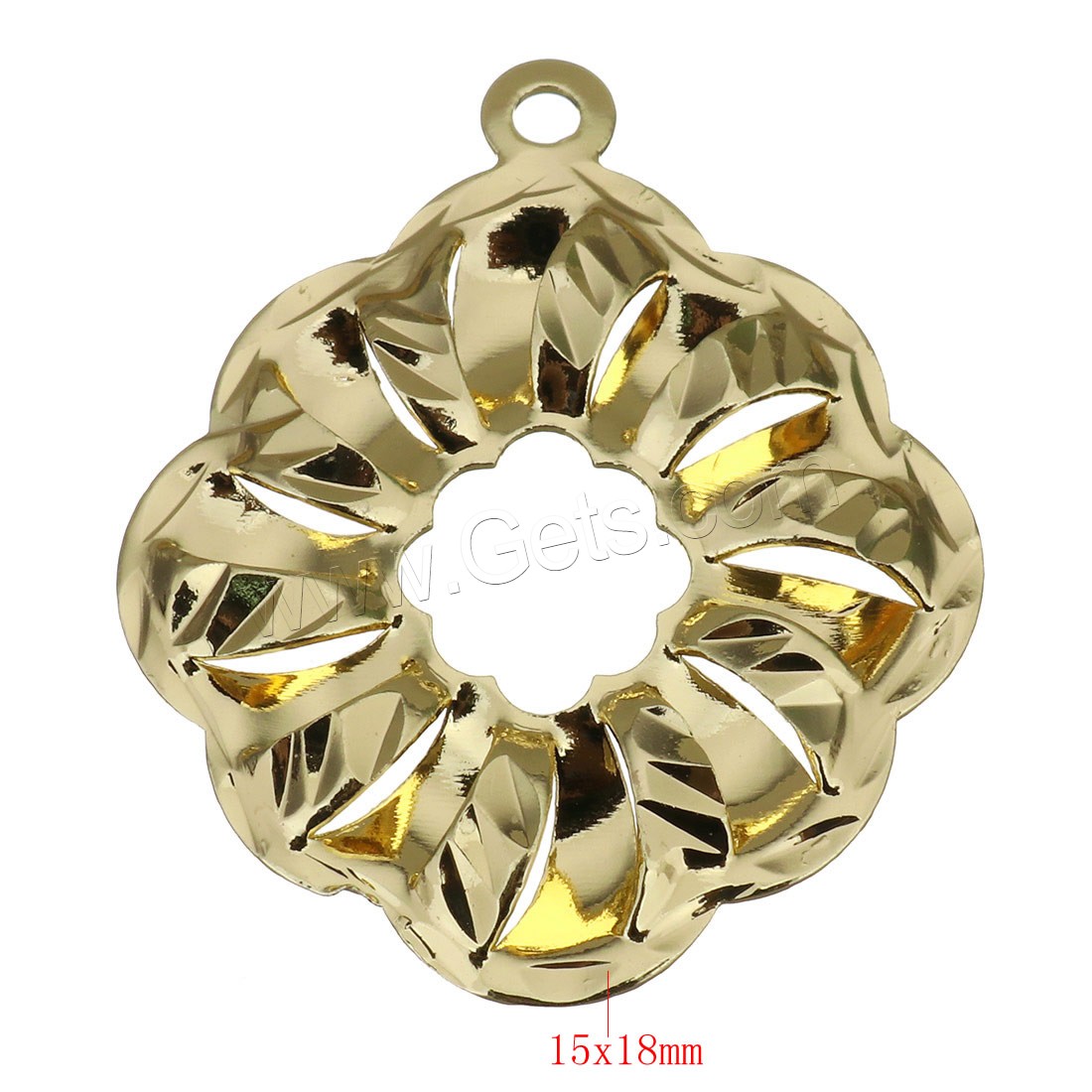 Brass Flower Pendants, plated, different size for choice, more colors for choice, Hole:Approx 2mm, Sold By PC