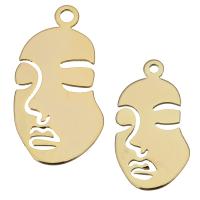 Brass Jewelry Pendants, Face, real gold plated 