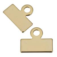Brass Jewelry Pendants, Rectangle, real gold plated Approx 2.5mm 