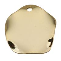 Colgantes de la joyería de cobre amarillo, metal, chapado en oro real, 15x16x1.5mm, agujero:aproximado 1mm, Vendido por UD